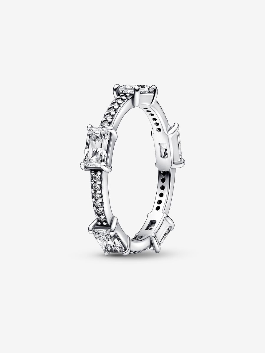 Anillo Barras Rectangulares Brillantes en pavé Pandora