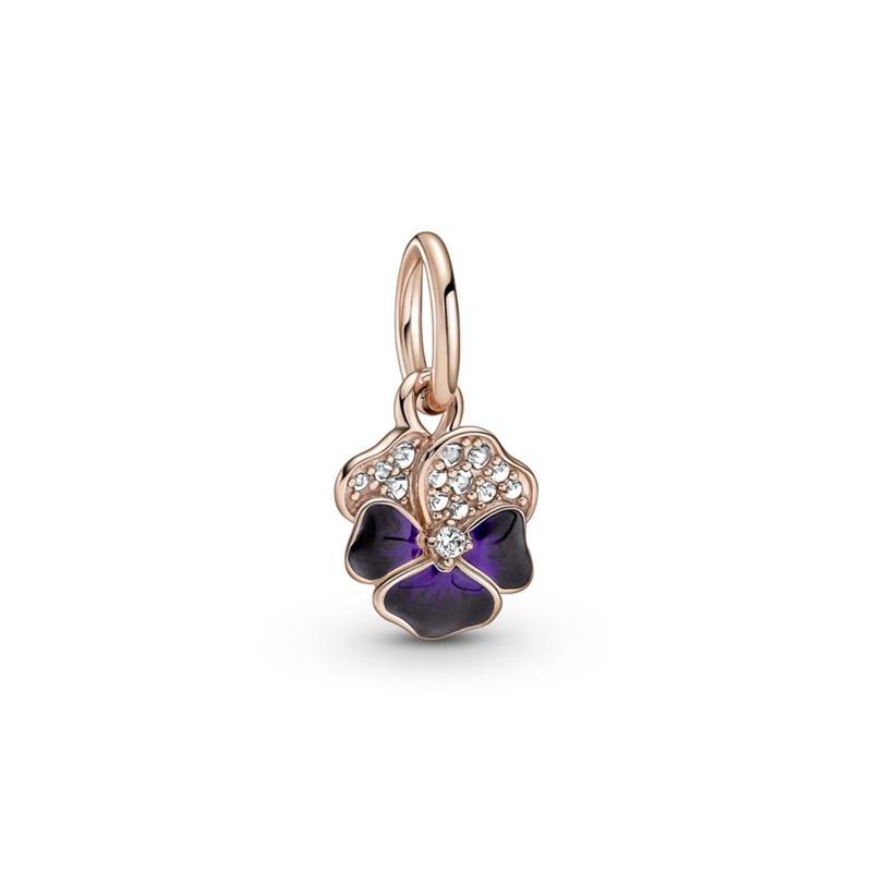 Charm Colgante Pandora Flor Pensamiento Morado