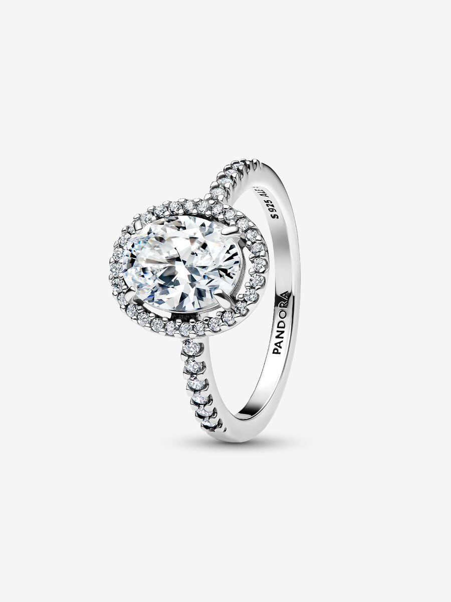 Anillo Halo Ovalado Brillante Pandora
