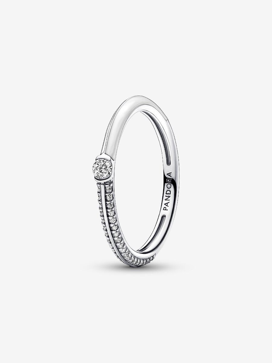 Anillo Dual Blanco y Pavé