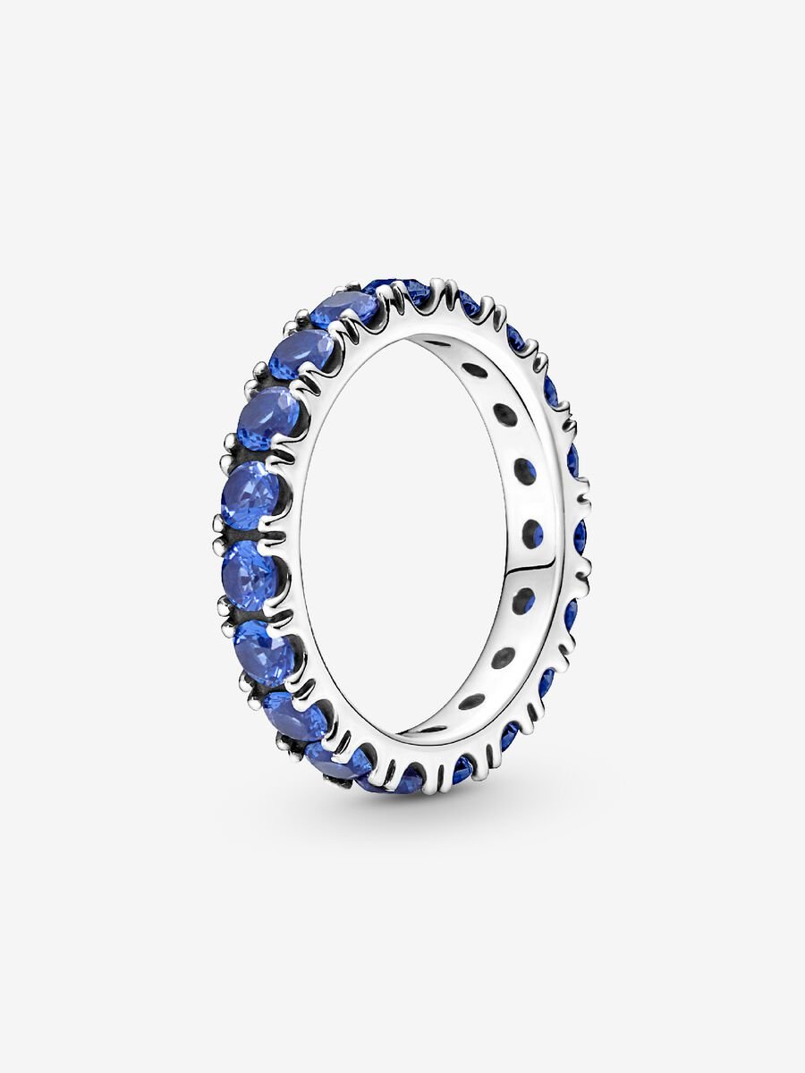 Anillo Eternity Brillante Azul Pandora