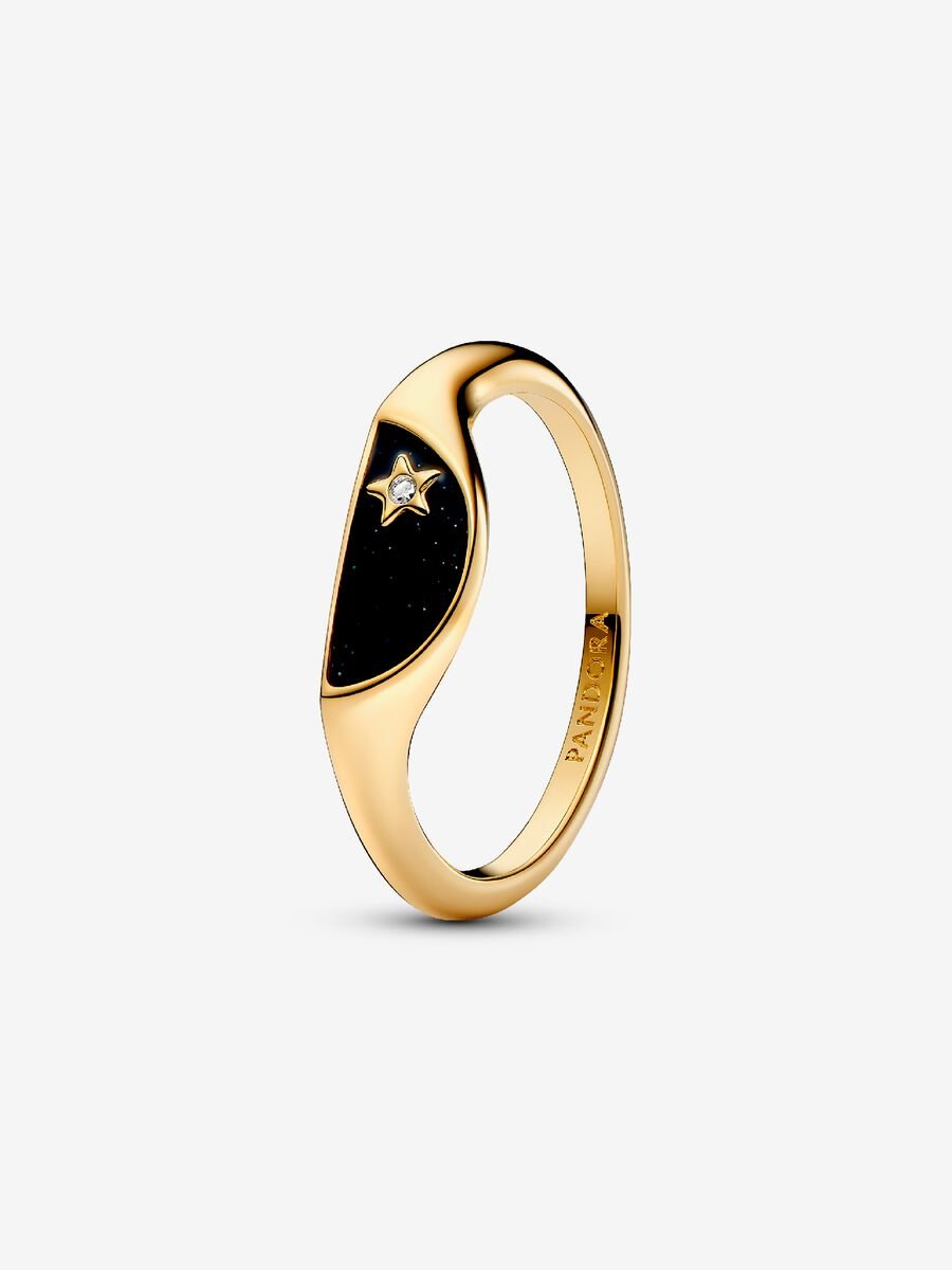 Anillo Mitad Sello Esmaltado Pandora
