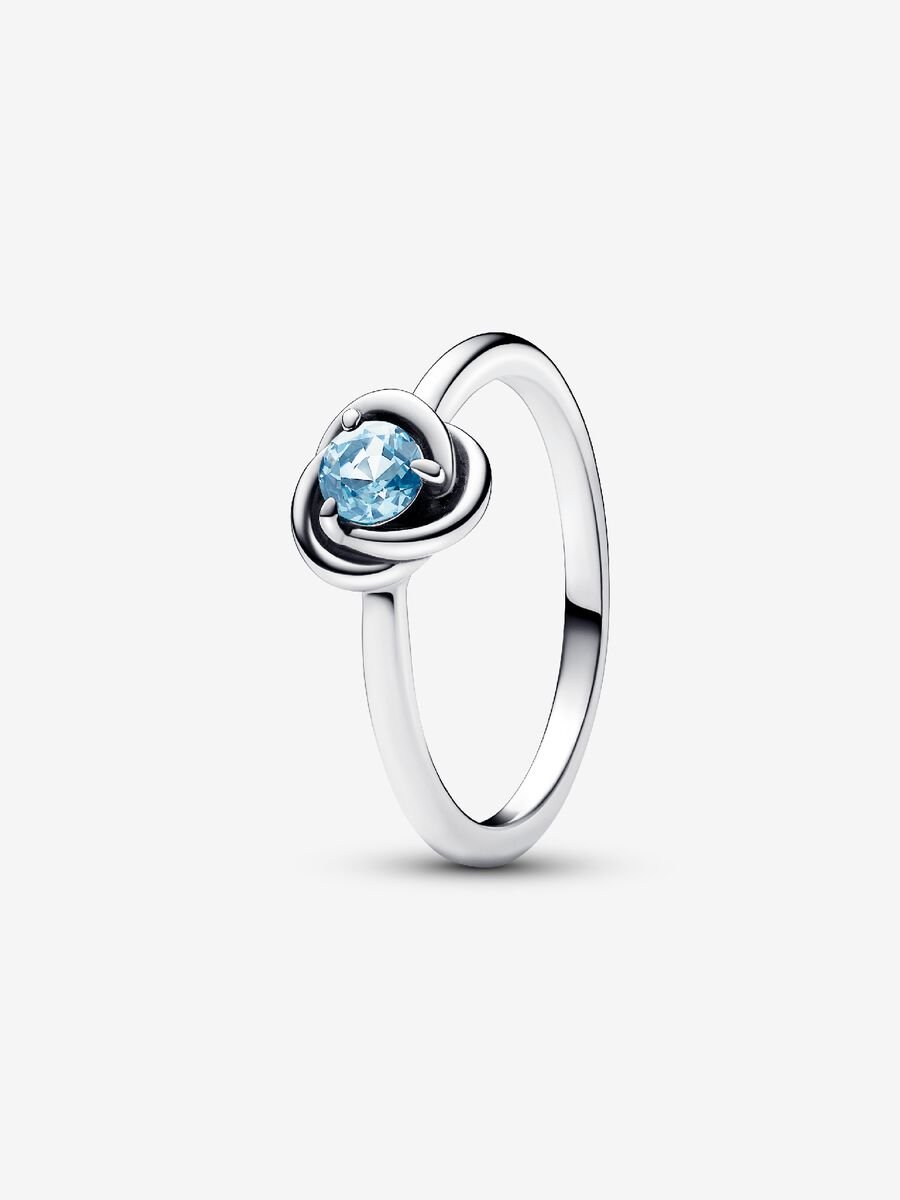 Anillo Círculo Eternity Azul Aguamarina Pandora