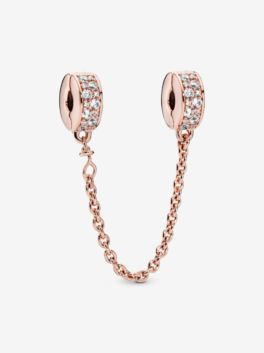 Cadena de seguridad Elegancia Brillante Recubrimiento en oro rosa de 14k
