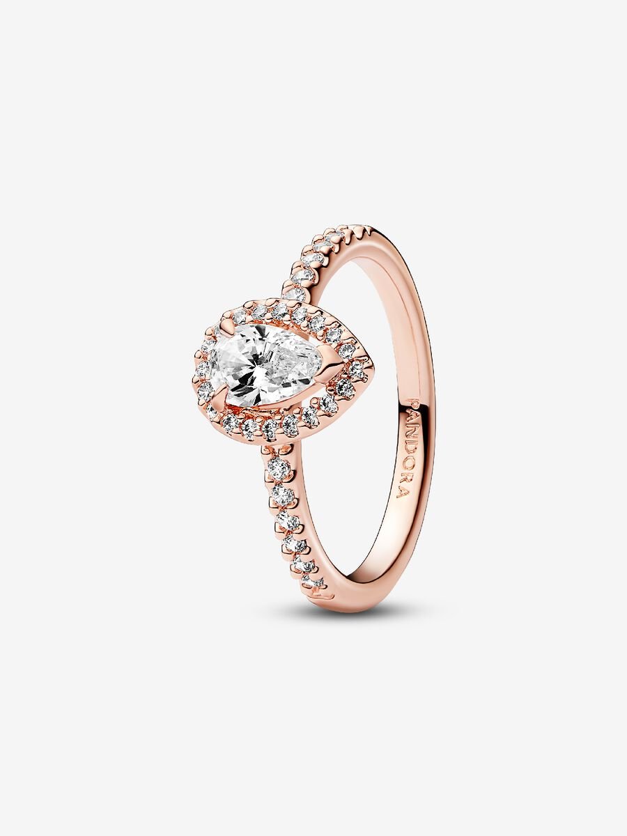 Anillo Halo Brillante Corte Pera Pandora