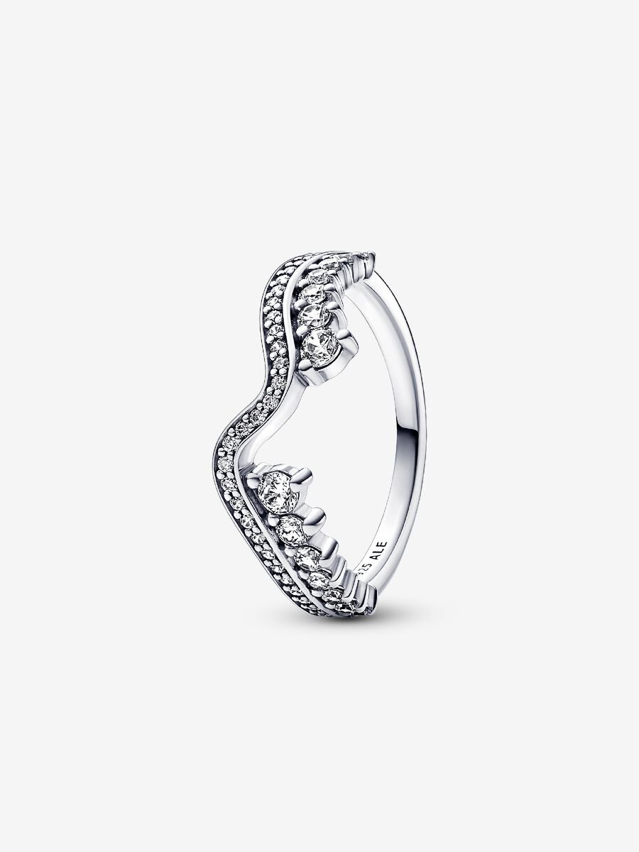 Anillo Ola Asimétrica Brillante Pandora