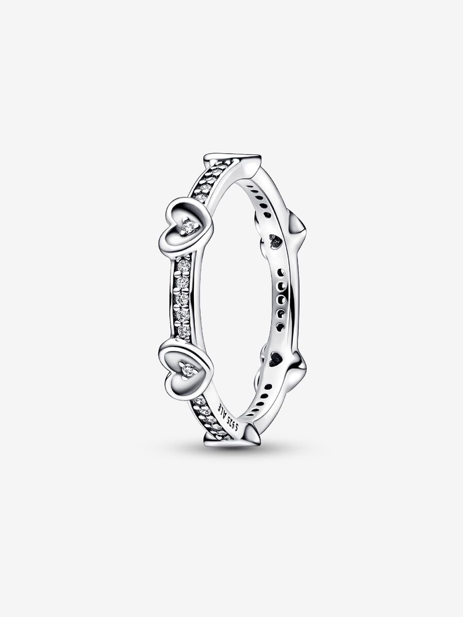Anillo Corazones Radiantes Brillantes Pandora