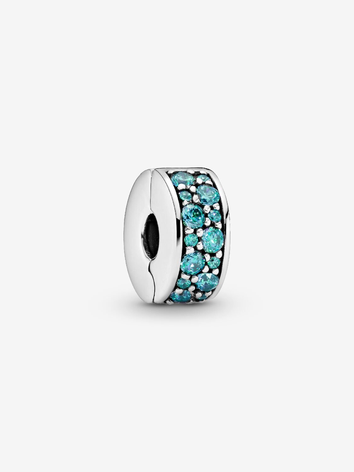 Charm de Clip Pavé Verdeazulado Plata de primera ley