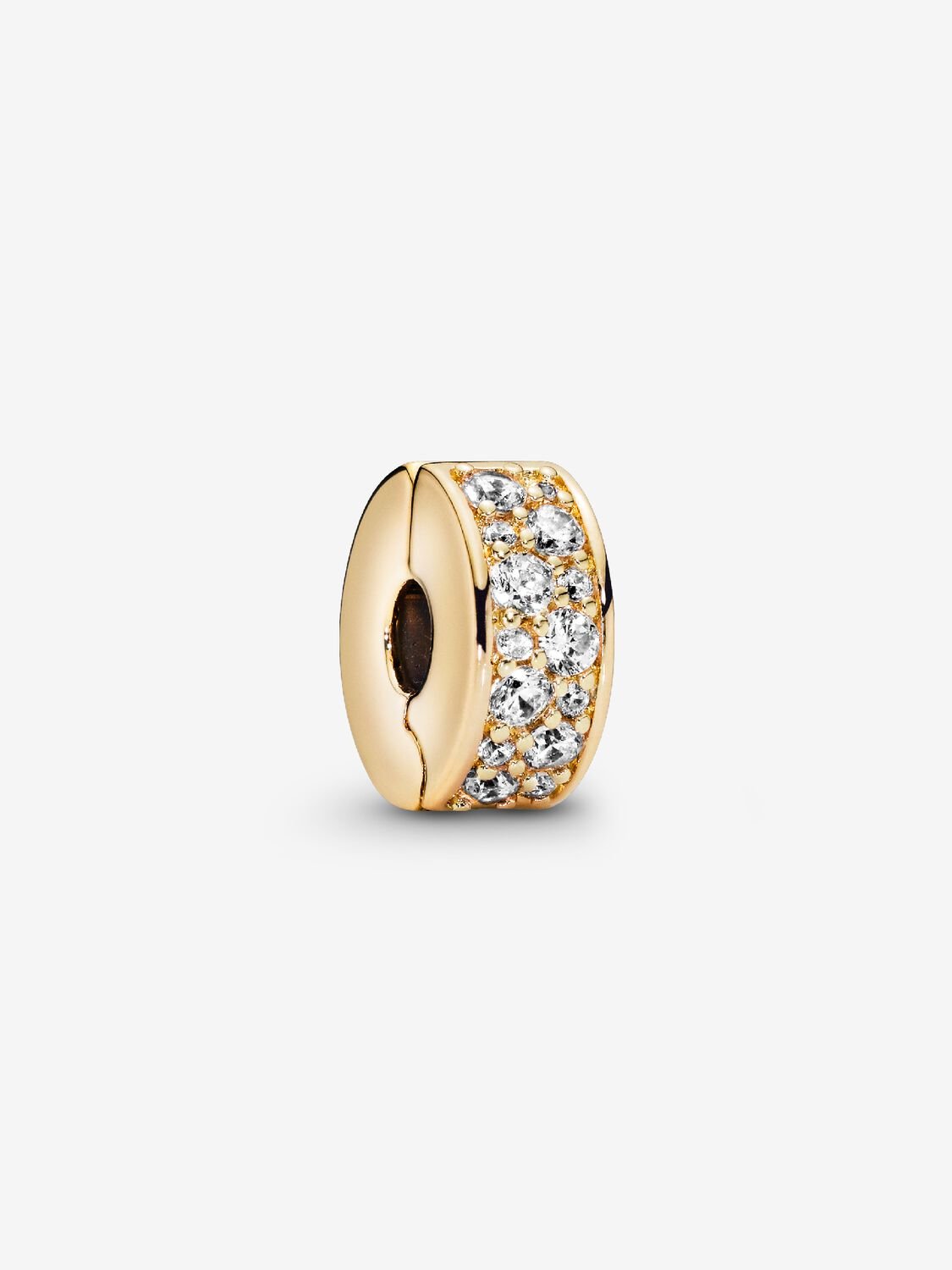 Charm de Clip Pavé Transparente Recubrimiento en oro de 14k