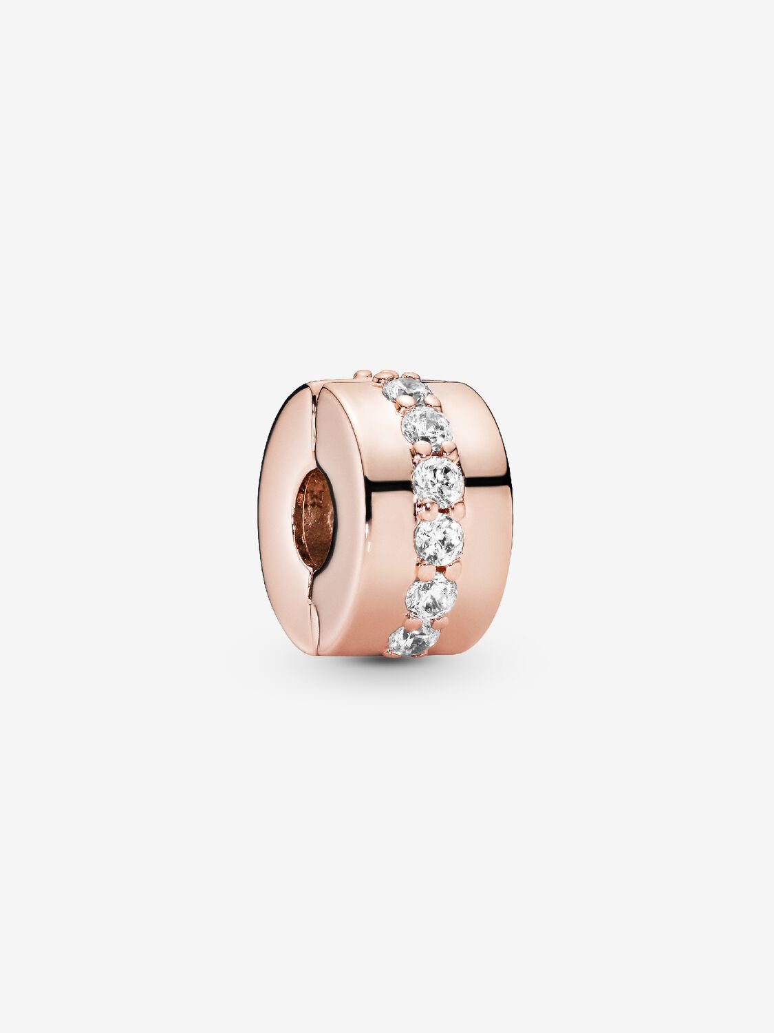 Charm Separador Fila Brillante Recubrimiento en oro rosa de 14k