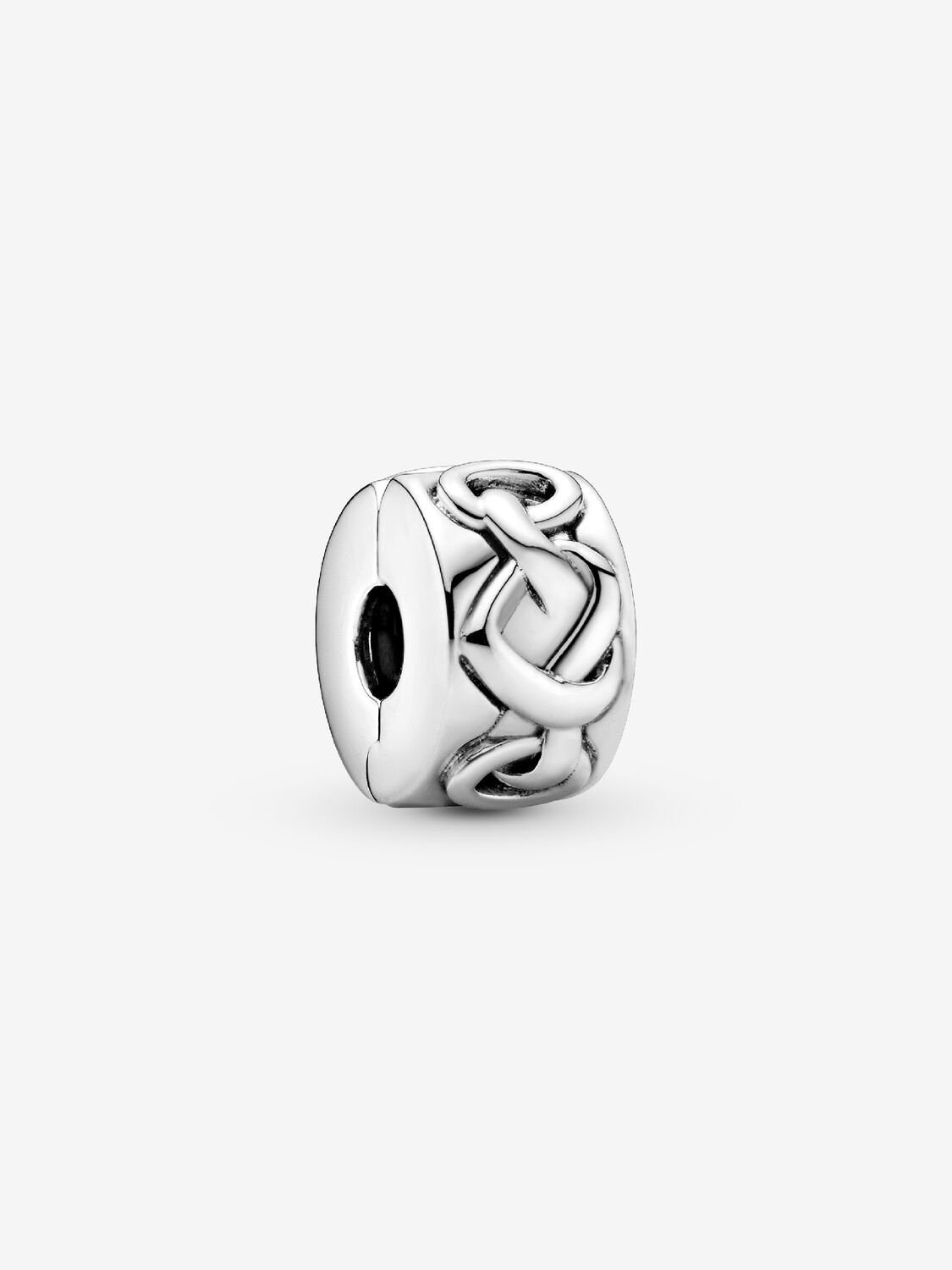 Charm de Clip Corazones Anudados Plata de primera ley
