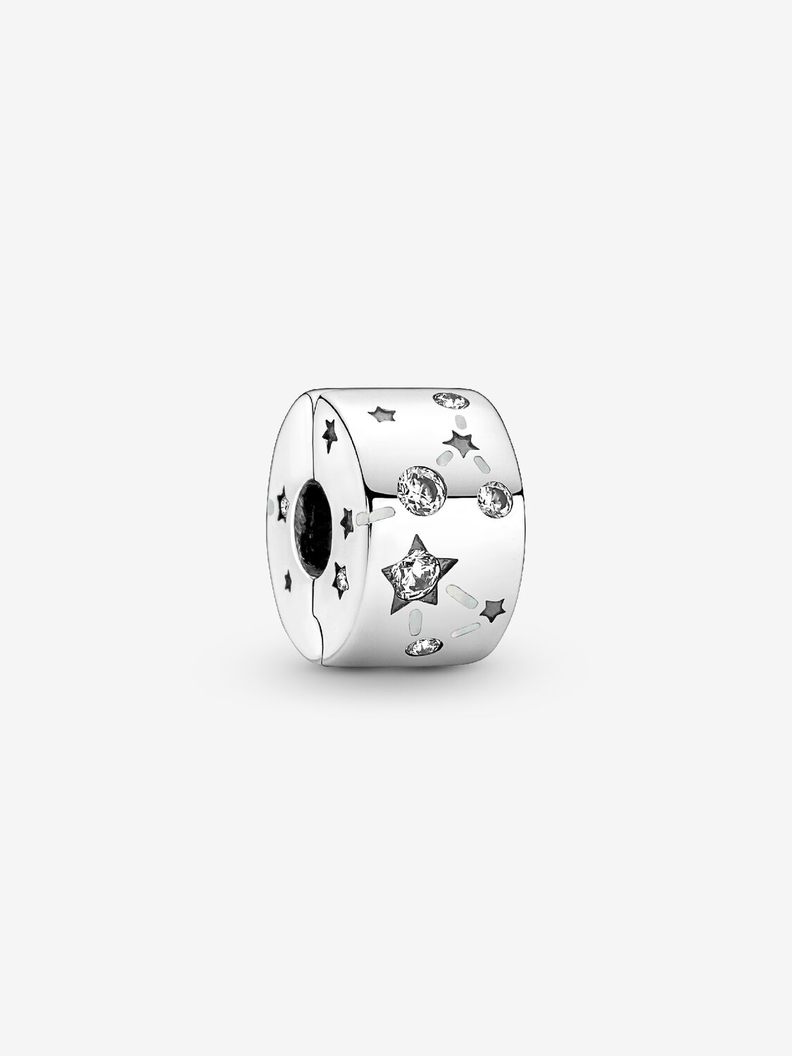 Estrellas y galaxias Clip Charm plata esterlina