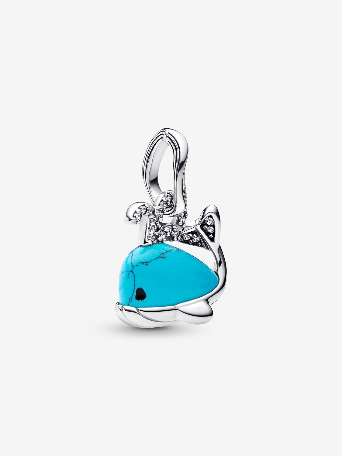 Charm Colgante Ballena Color Turquesa Plata de primera ley