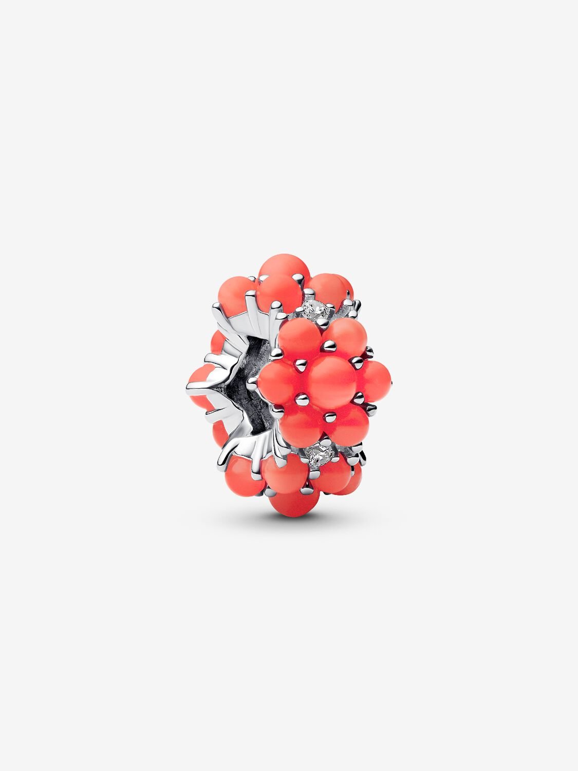 Charm Océano de Color Coral Plata de primera le