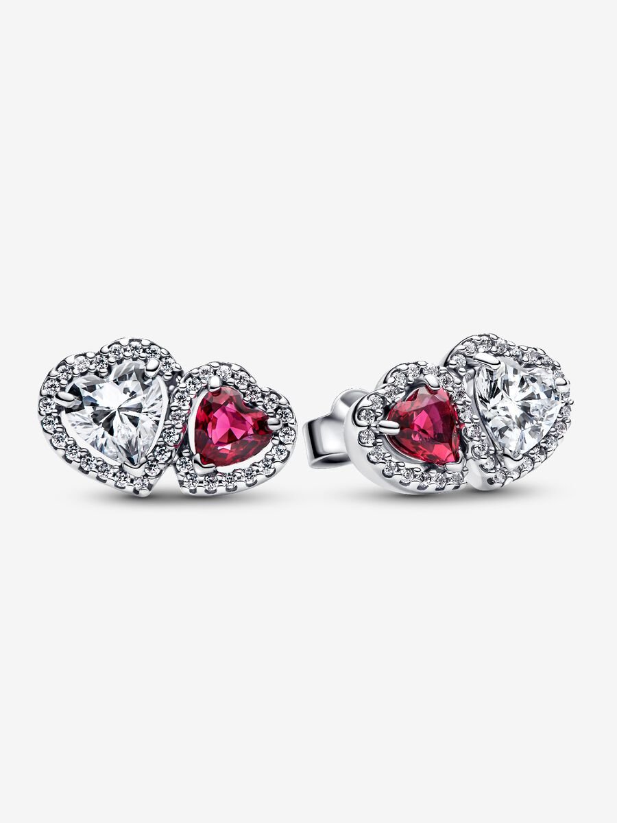 Pendientes de Botón Halo Corazones Pandora