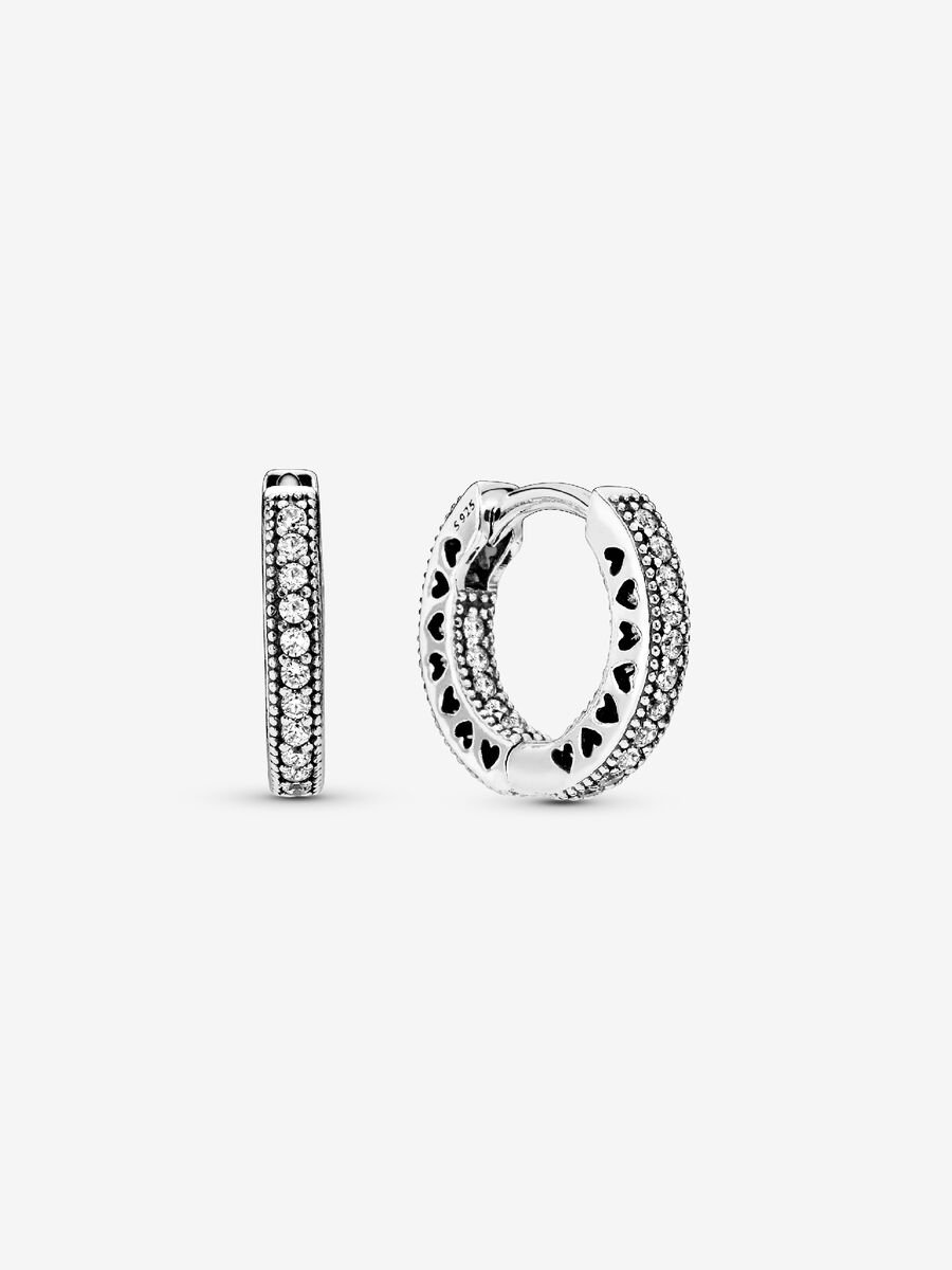 Pendientes de Aro Corazones de Pavé Pandora