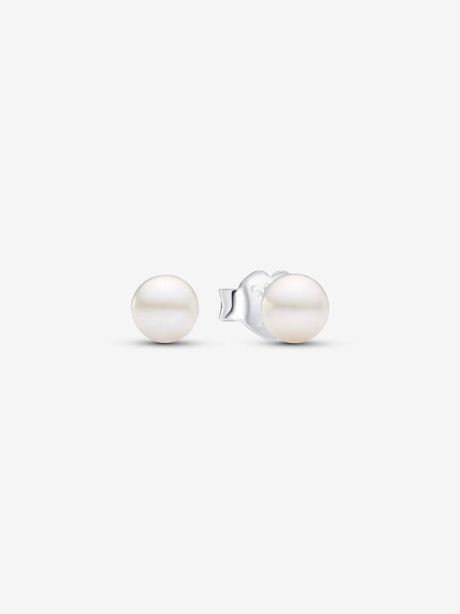 Pendientes de Botón Perla Cultivada de Agua Dulce Tratada de 4,5 mm Pandora