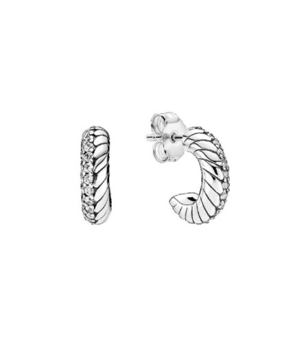 Pendientes Pandora Aros Diseño Cadena De Serpiente en Pavé