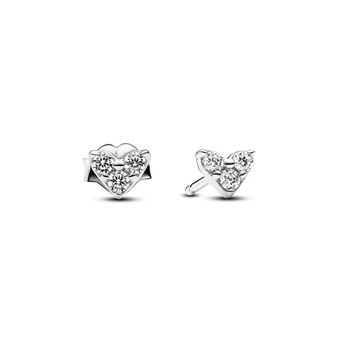Pendientes Pandora Corazón Triple Gema