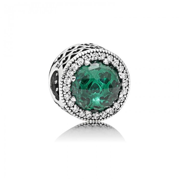 Charm Pandora Corazones Radiantes Verde