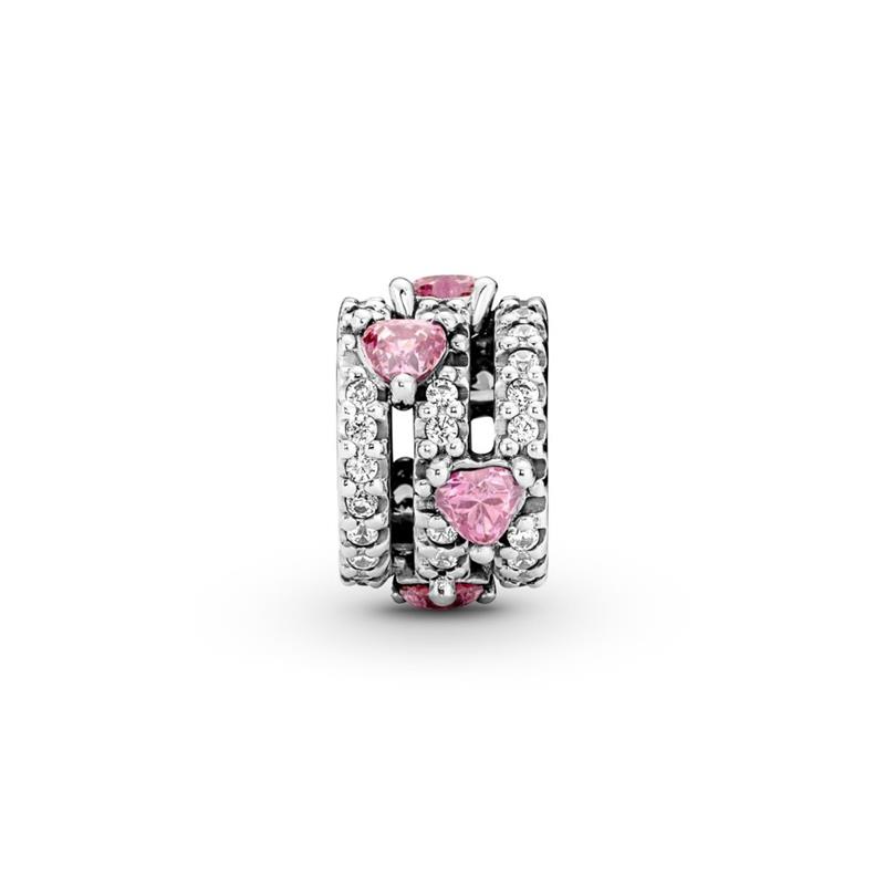 Charm Pandora Corazones Triple Halo Brillante