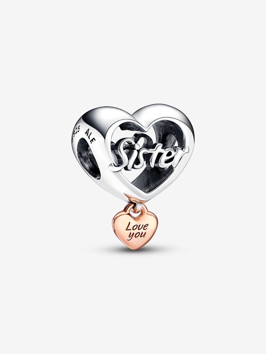 Charm Corazón Te Quiero Hermana Plata de primera ley