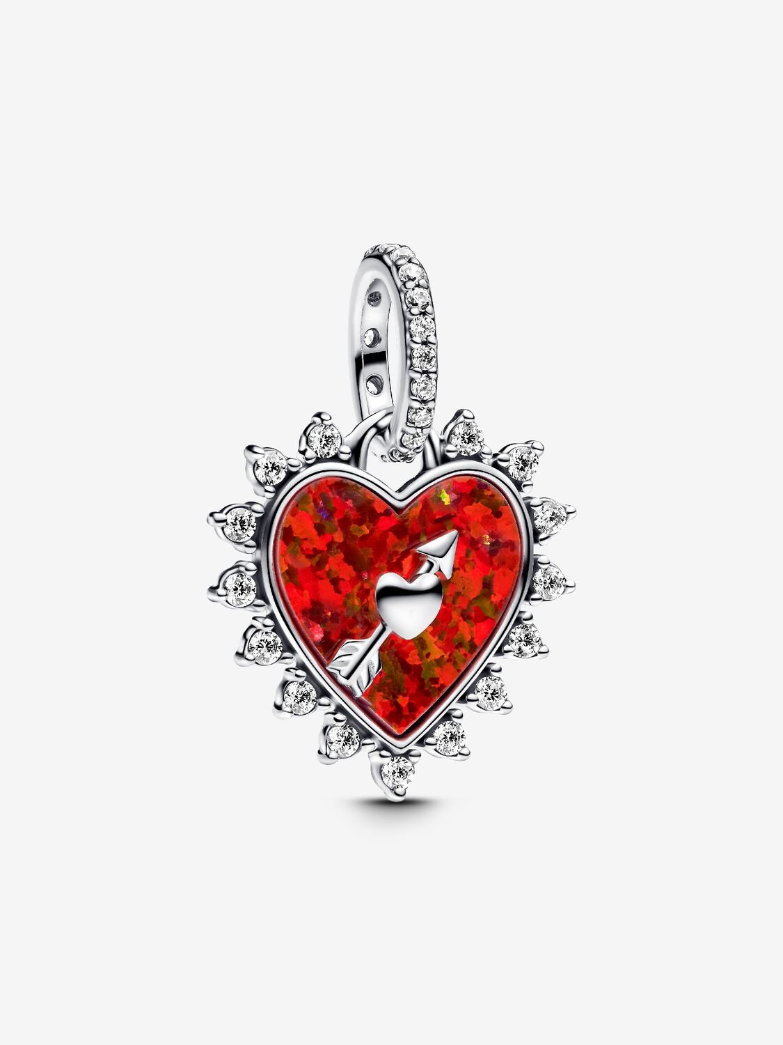 Charm Colgante Flecha Corazón Giratorio Plata de primera ley