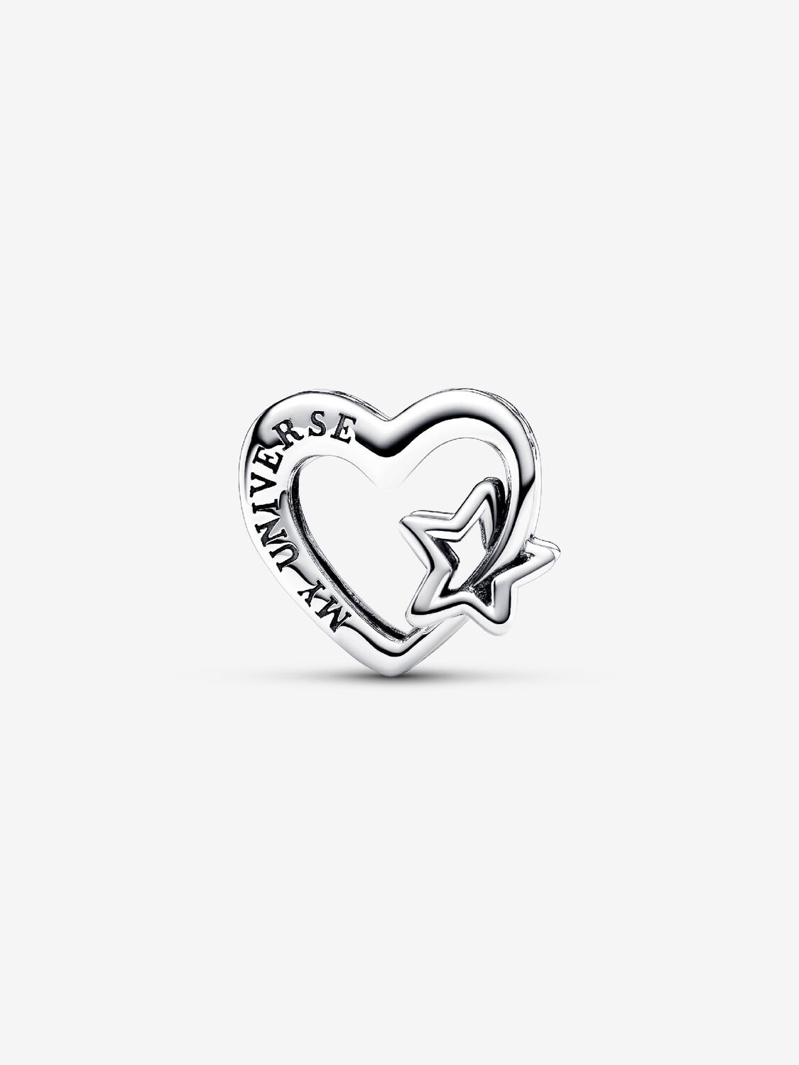 Charm Corazón en filigrana Familia y Estrella Plata de primera ley