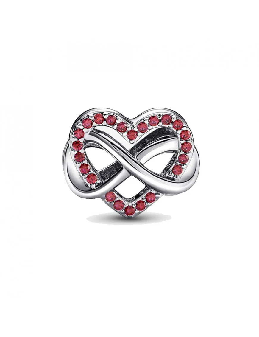 Charm Pandora Corazón Rojo Familia Infinito