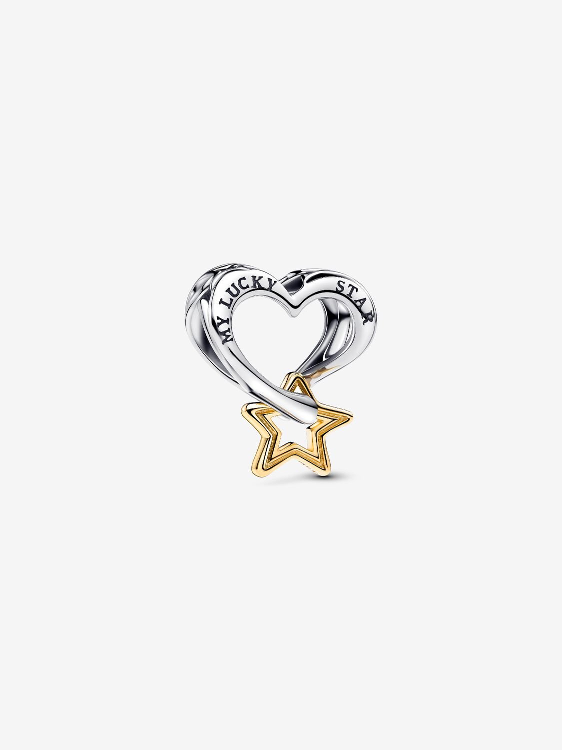 Charm Estrella y Corazón de la Suerte Plata de primera ley