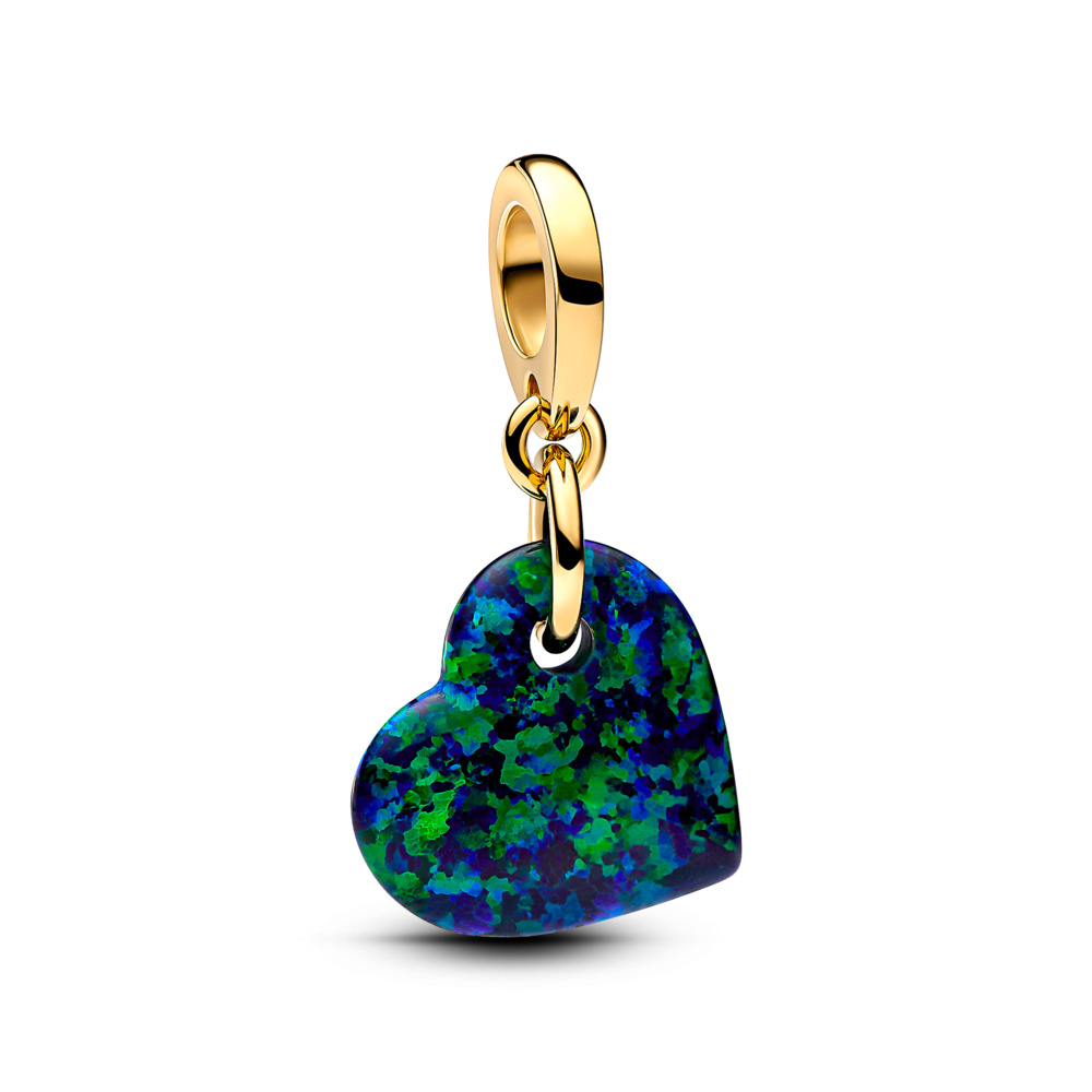 Charm Colgante Corazón Verde Opalescente Pandora