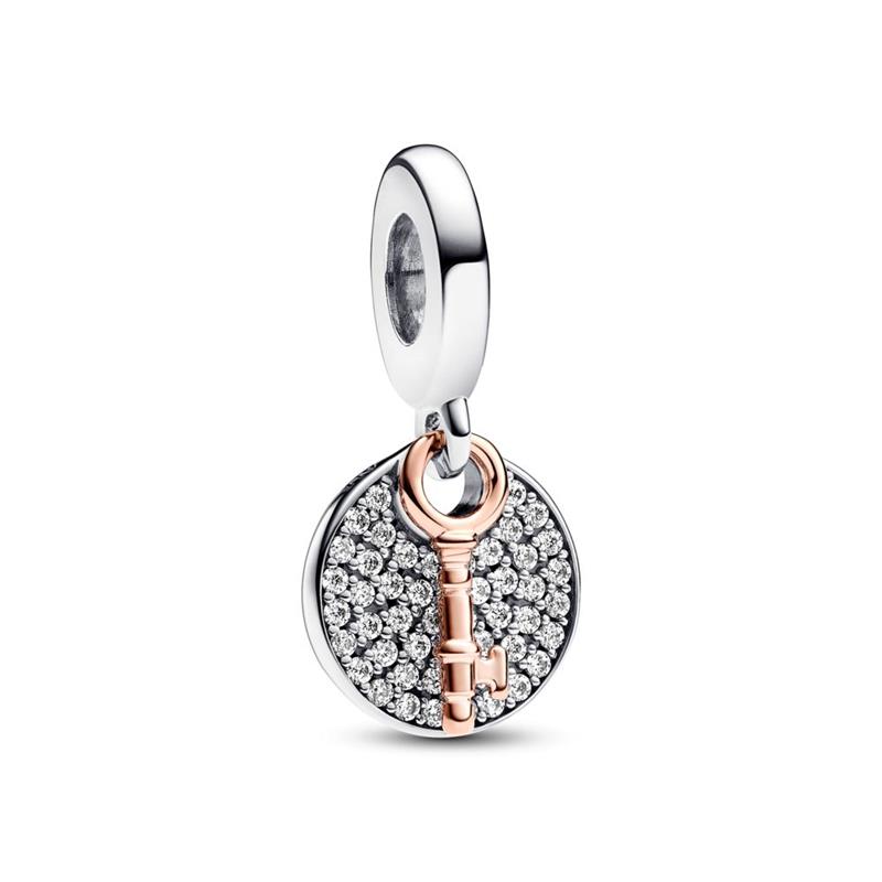 Charm Colgante Doble Pandora Llave a la Felicidad 2 Tonos