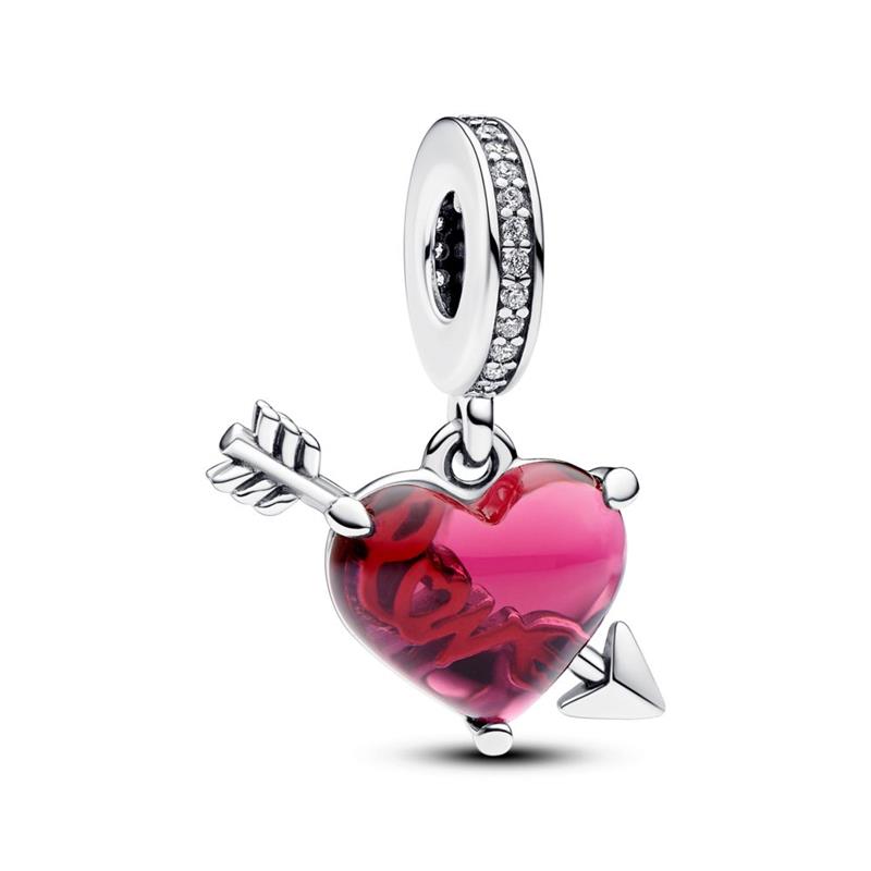 Charm Colgante Pandora Corazón Rojo y Flecha