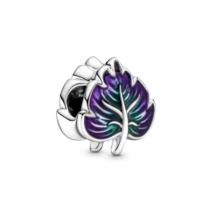 Charm Pandora Hoja Verde & Morada