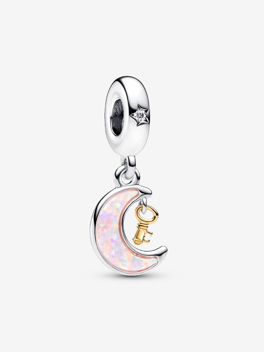 Charm Colgante Luna y Llave en Dos Tonos Pandora