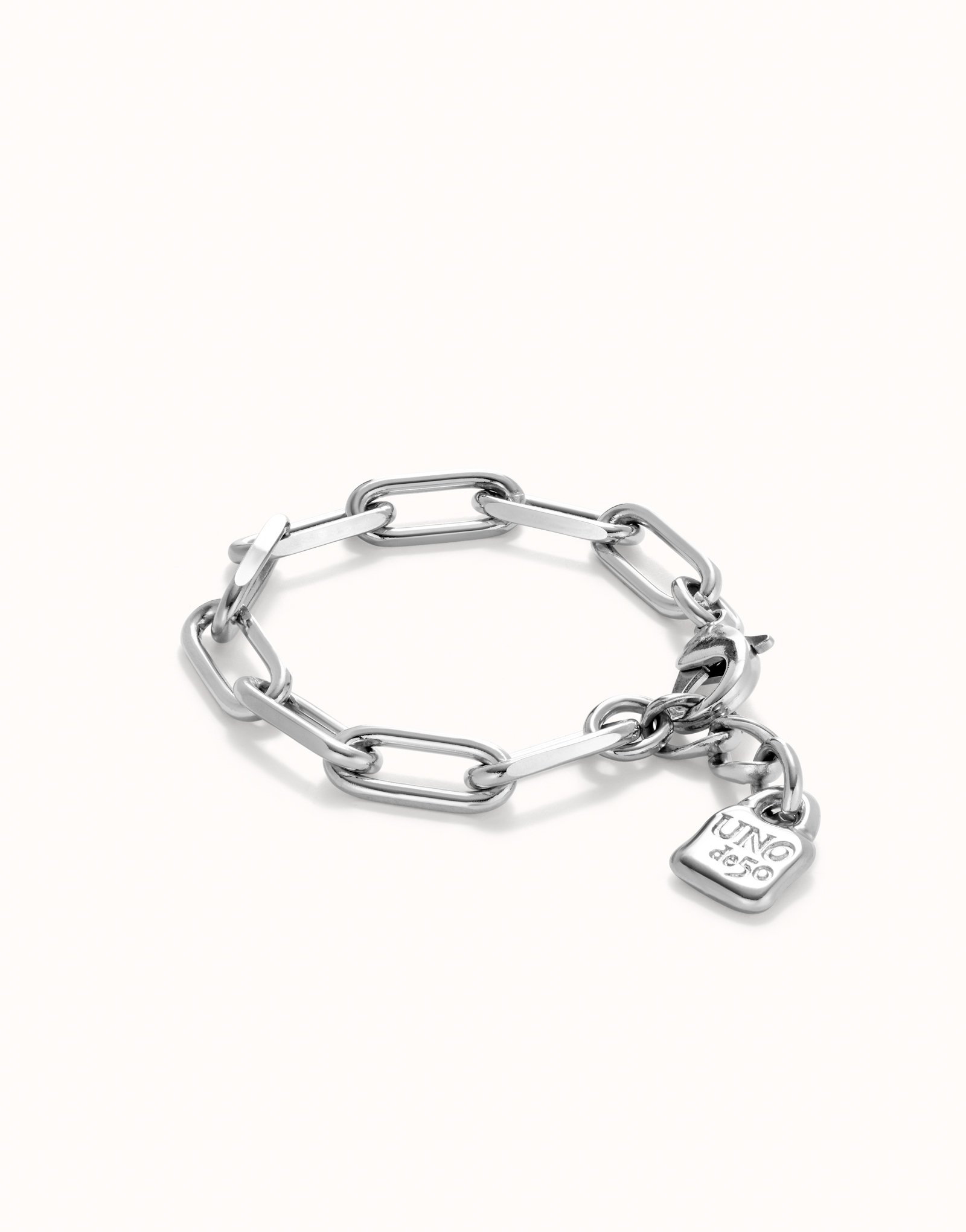 Pulsera con eslabones bañada plata de ley UNOde50
