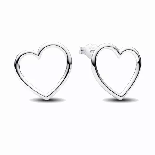 Pendientes de botón Corazón de Frente Pandora