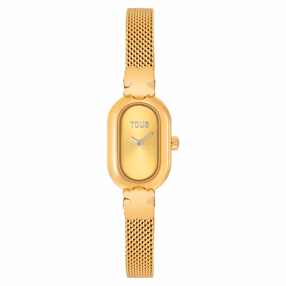 Reloj analógico joya con brazalete de acero dorado Oval Icon