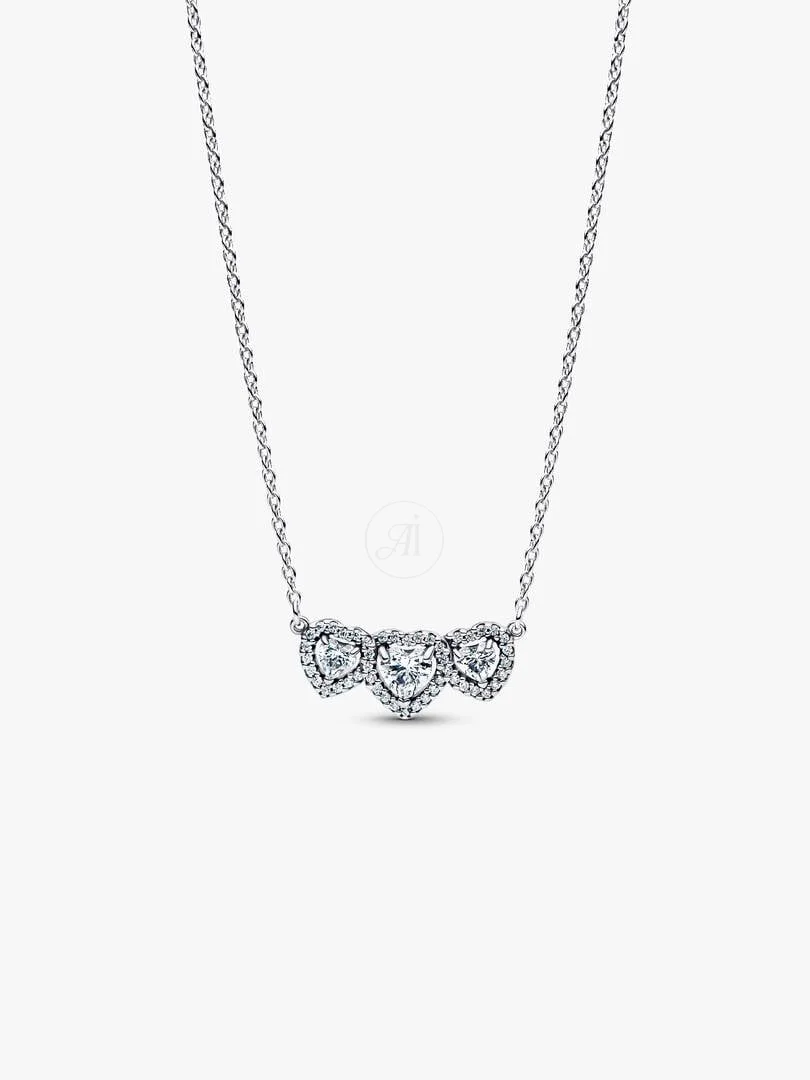 Collares Triple Halo Corazón