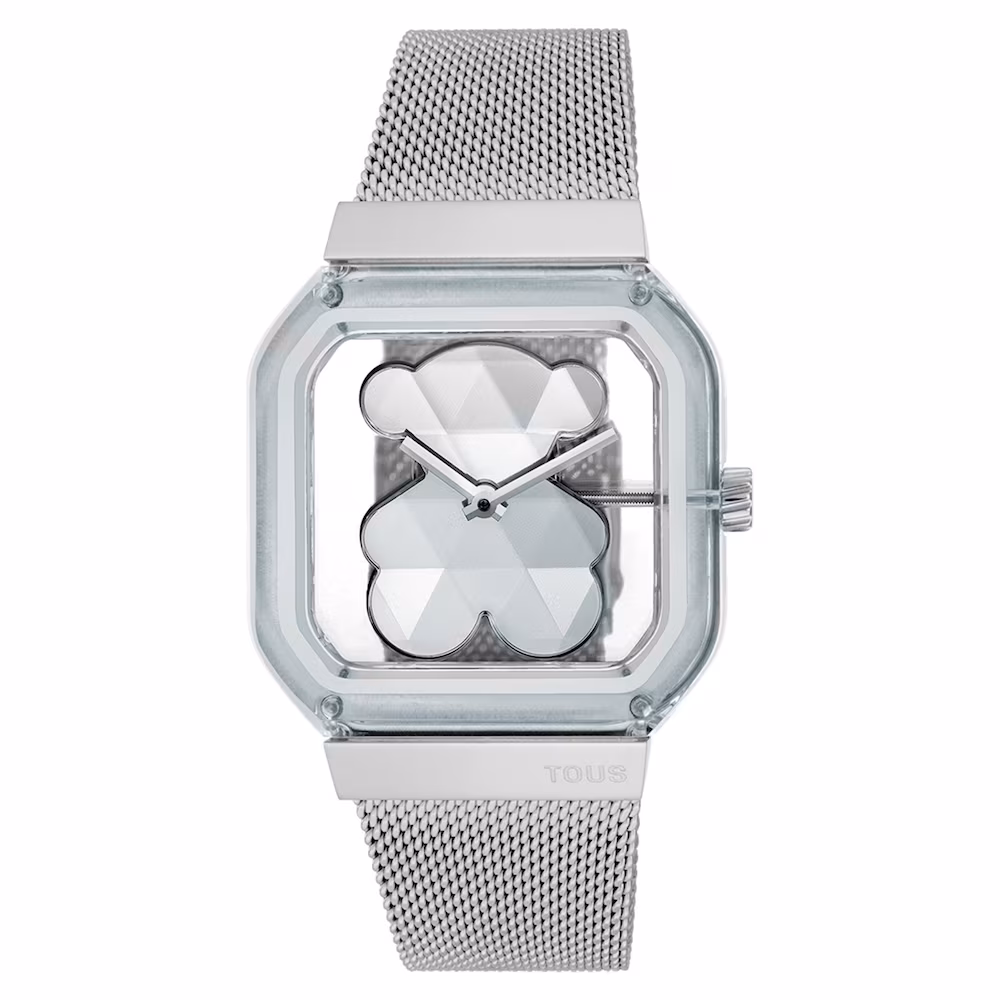 Reloj analógico con brazalete de acero D-Bear Party