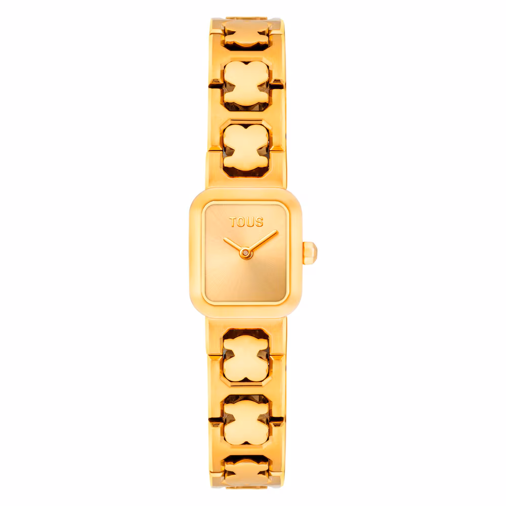 Reloj analógico con brazalete de acero dorado Icon Time