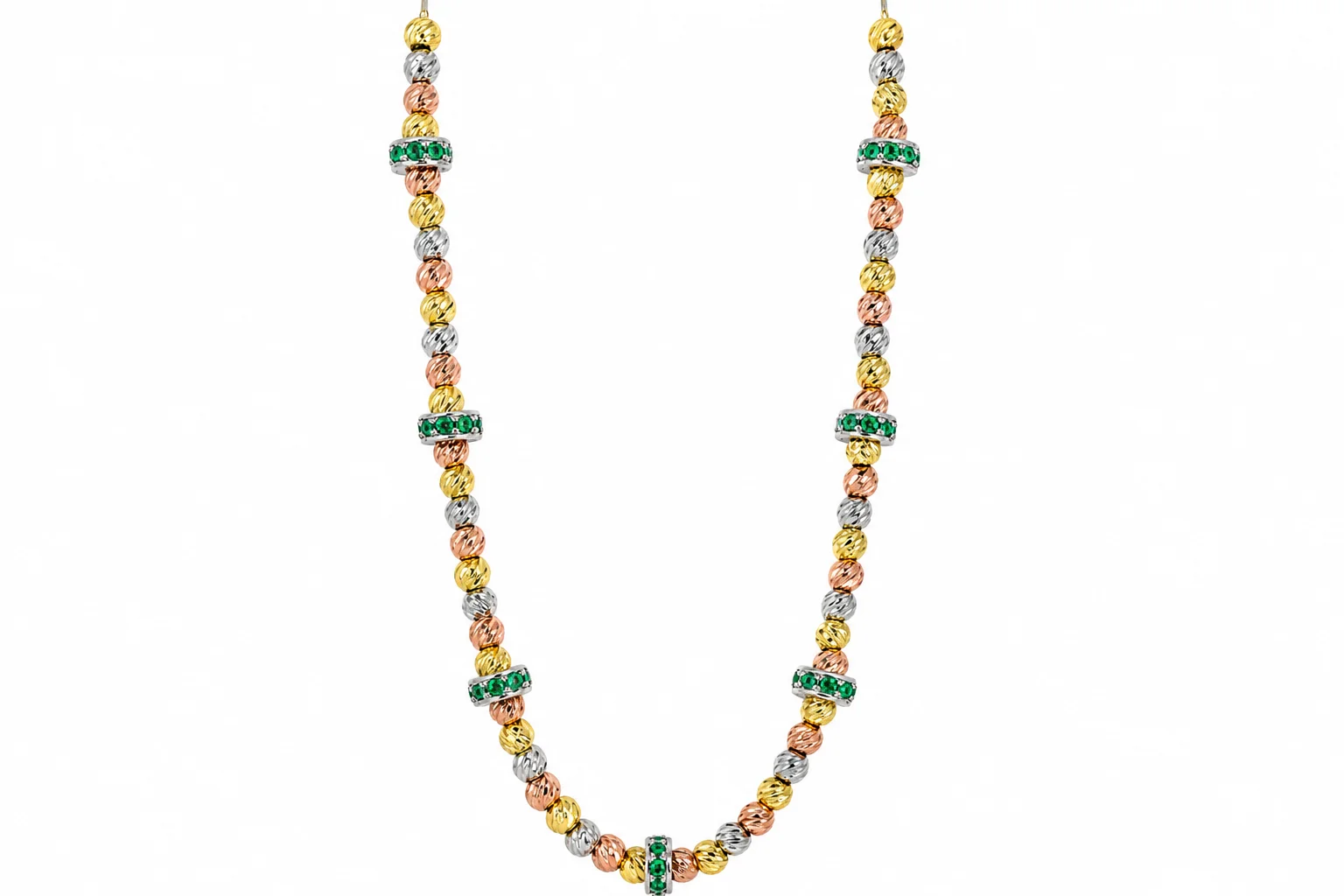 Gargantilla Tricolor Plata Chapada Oro 18K