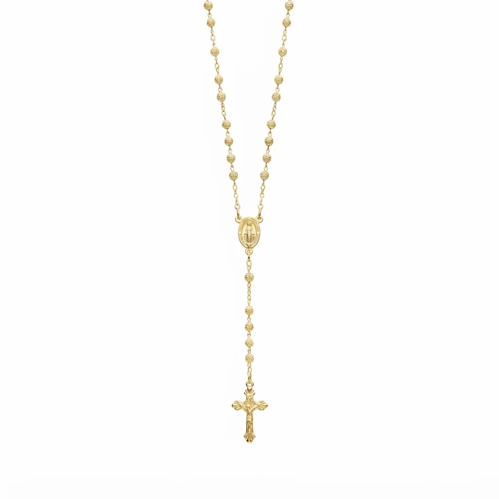 Rosario Plata Chapada en Oro 18K
