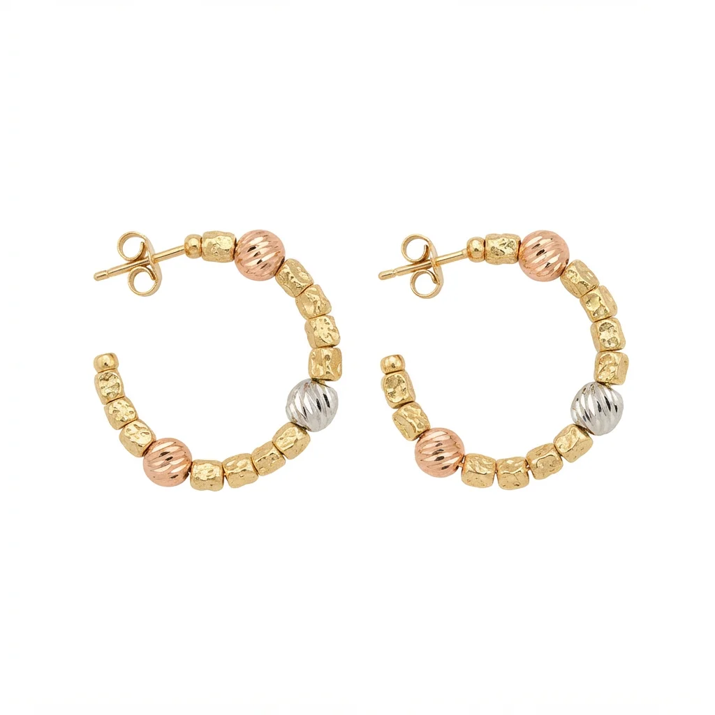 Argolla Tricolor Plata Chapada en Oro 18K