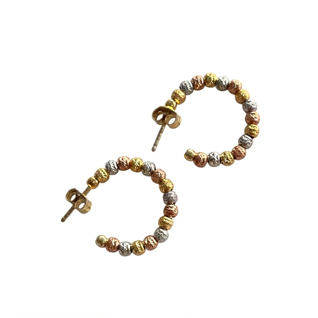 Argolla Tricolor Plata Chapada Oro 18K
