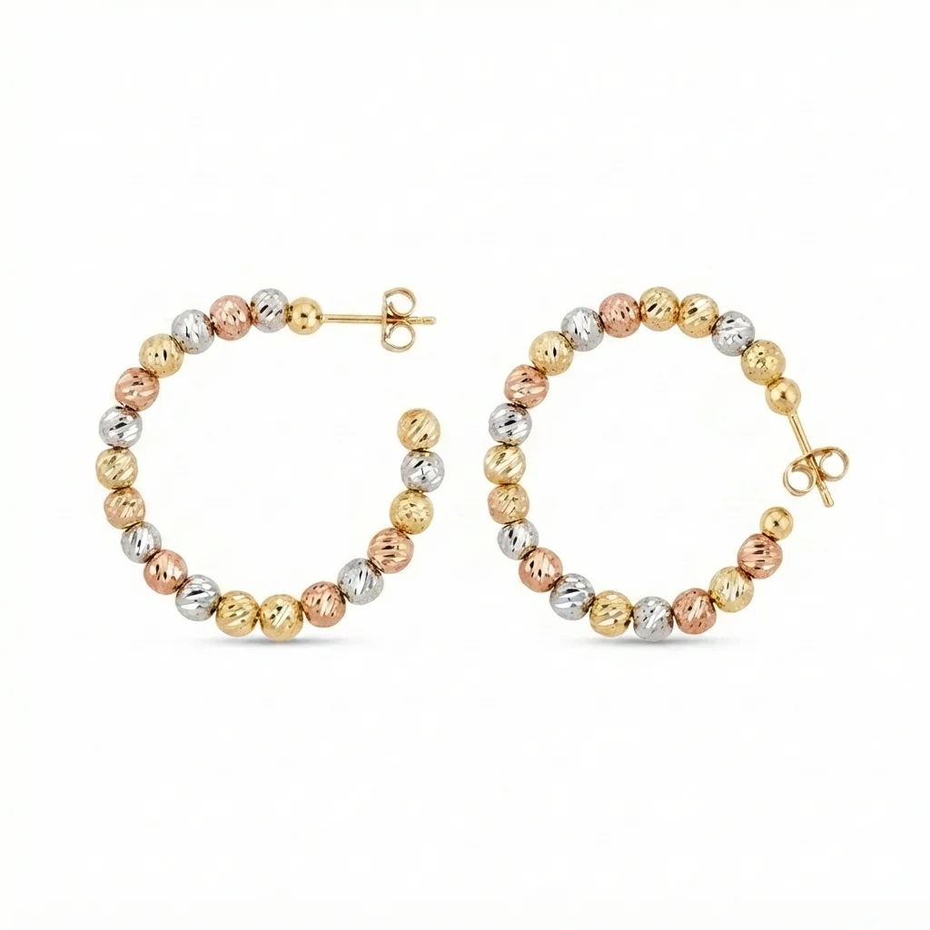 Argolla Tricolor Plata Chapada Oro 18K