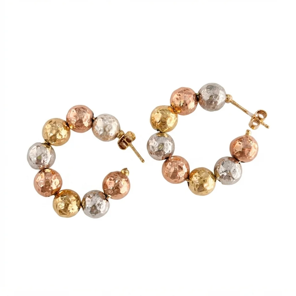 Argolla Tricolor Plata Chapada Oro 18K