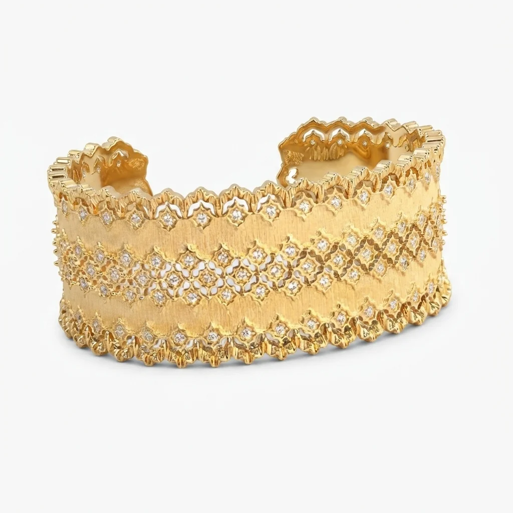 Brazalete Plata Chapada Oro 18K