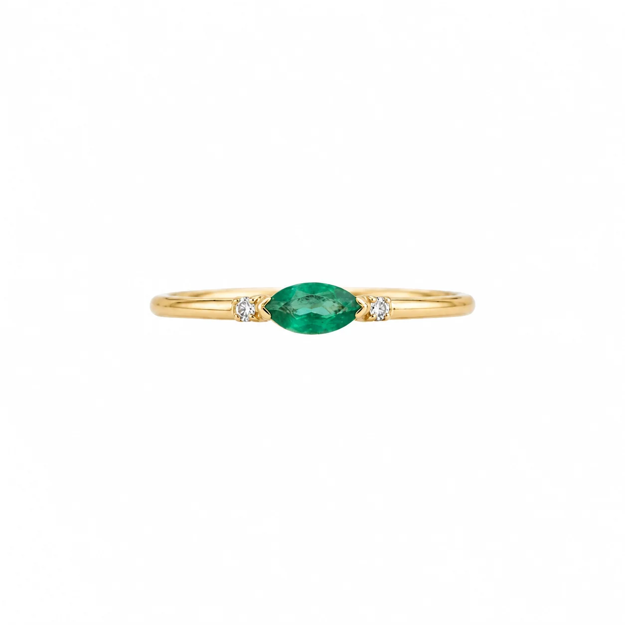 Anillo Oro 18K Piedra Esmeralda