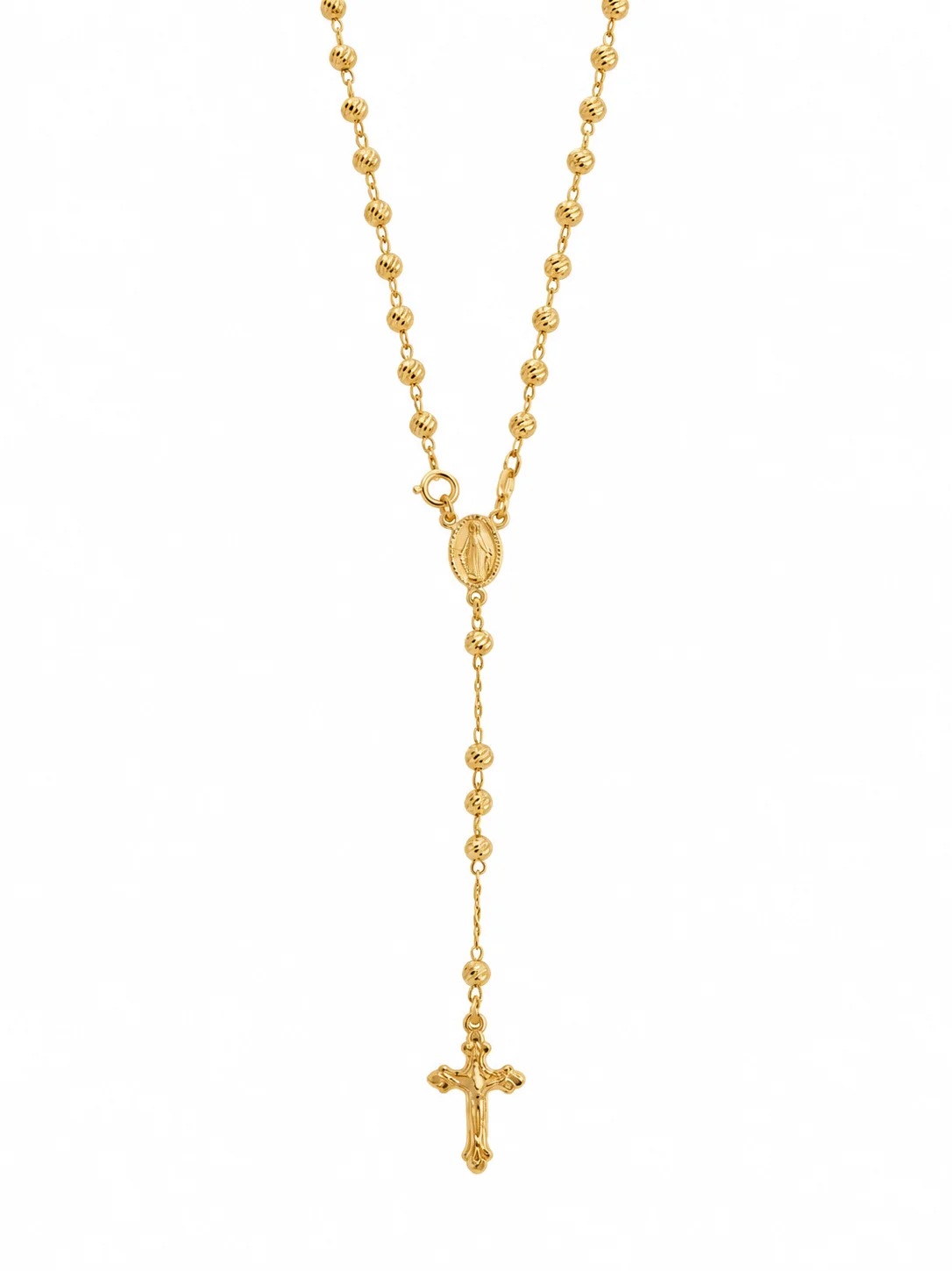 Rosario Plata Chapada en Oro 18K
